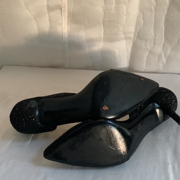 Coach Black Stones Embellished Pointy Toe D’orsay Party Pumps 11 - Picture 5 of 7